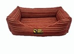 Large 40" Heavy Duty Dog Bed Lounger Striped Fabric With Inner Cushion